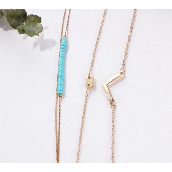NEW Women's 3 Piece Bracelet Set, Adjustable, Gold & Turquoise, Adjustable - Picture 7 of 10
